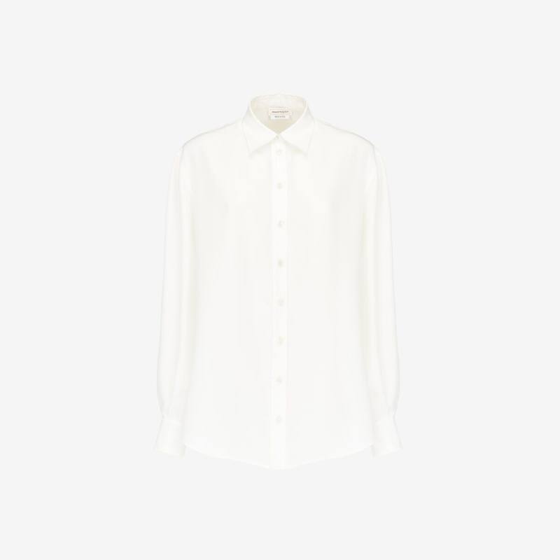 Alexander McQueen Women's White Men's Shirt - 46 (Silk)